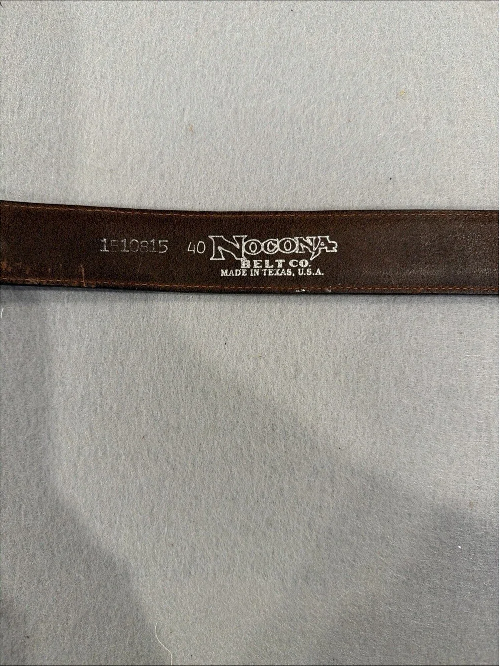 Vtg Men’s Nocona Leather Belt W/ Silver/Gold Tone Buckle Amazing Details Size 40